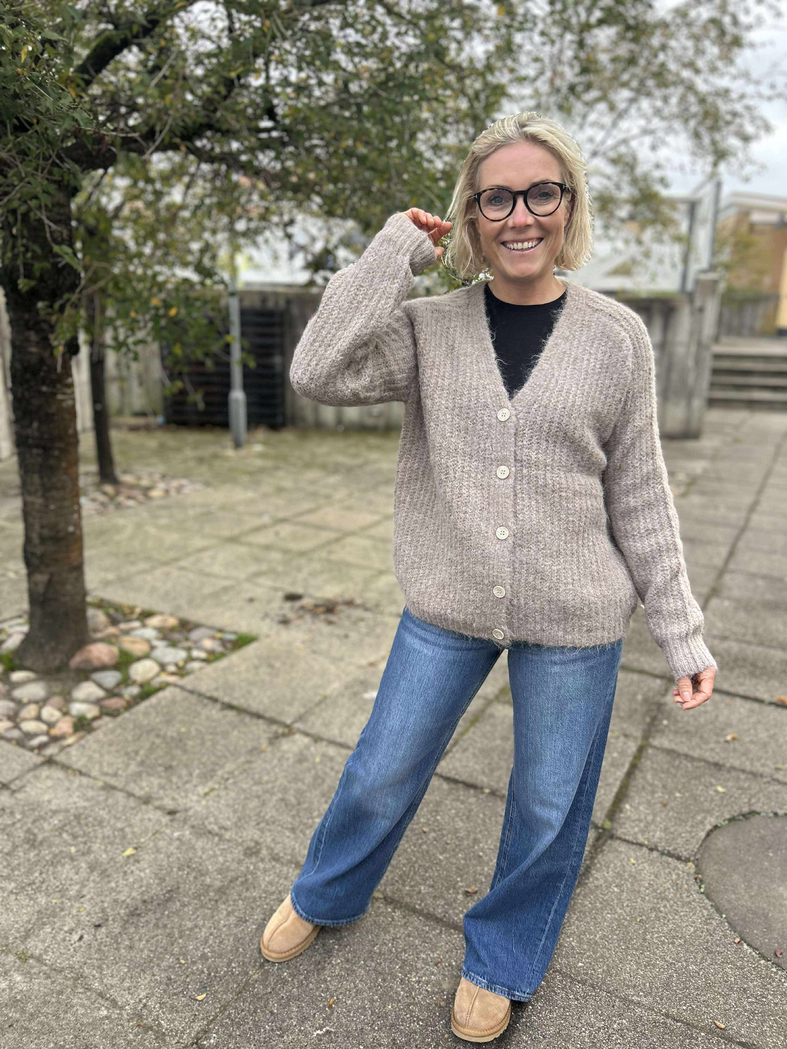 PCCLEO Knit Cardigan - Greige